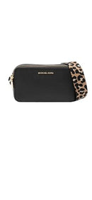 MICHAEL KORS JET SET SMALL DOUBLE ZIP CAMERA CHAIN CROSSBODY CHEETAH/BLACK MULTI - Brand New