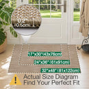 LUMI ULTRA THIN INDOOR DOOR MAT 17X30, NON-SLIP RUBBER DIRT TRAPPER - KHAKI - Brand New