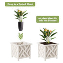 Lattice Design Outdoor Planter Box - 14.75” Square 13” Tall 50-LG5097 - White - Like New