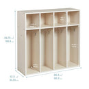 ECR4KIDS STREAMLINE 4-SECTION TODDLER COAT LOCKER - WHITE WASH - Like New