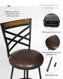 KATDANS Brown Swivel Bar Stools Set of 2, Adjustable Seat Height Bar Stools - Like New