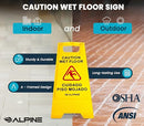 ALPINE INDUSTRIES CAUTION WET FLOOR SIGN, 24IN. H, A-FRAME (PACK OF 3) - YELLOW - Like New