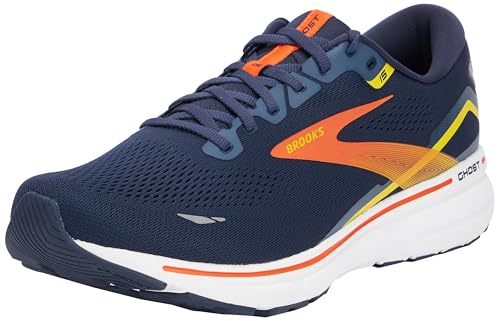 1103931D442 BROOKS MEN GHOST 15 NEUTRAL RUNNING SHOE NAVY/YELLOW SIZE 11 - Like New