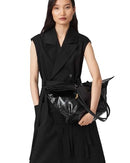 ALLSAINTS ARA SHINE E/W LARGE LEATHER TOTE BAG W284XD - BLACK - Brand New