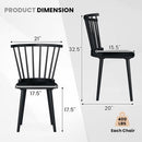 CLEEMAN WINDSOR CHAIRS SET OF 2 FARMHOUSE KITCHEN CHAIRS 08FTC0086BBK - BLACK - Like New