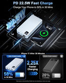 MAIVOZ PORTABLE CHARGER, 56800mAh, 22.5W, Fast Charging, LED Display - White - Like New