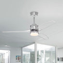 Home Accessories Murdo Sleek Modern 3-Blade LED Lighted Ceiling Fan - Chrome - Brand New