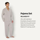 AMAZON ESSENTIALS X SOFIA GRAINGE MEN'S LONG SLEEVE PAJAMA SET SIZE L-GRAY - Brand New