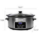 MAGNIFIQUE 8-QUART PROGRAMMABLE SLOW COOKER WITH NON-STICK POT - STAINLESS STEEL - Like New