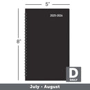 OFFICE DEPOT 2025-2026 OFFICE DEPOT 14-MONTH ACADEMIC PLANNER 5"X8" - BLACK - Like New