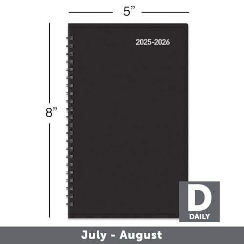 OFFICE DEPOT 2025-2026 OFFICE DEPOT 14-MONTH ACADEMIC PLANNER 5"X8" - BLACK - Like New