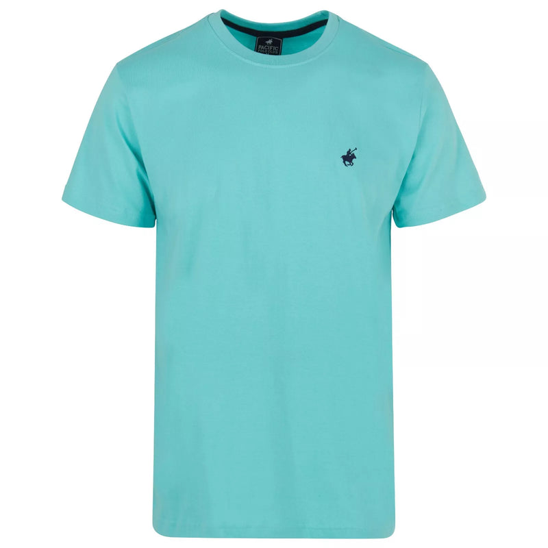 MENS PACIFIC POLO CLUB TSHIRT PREMIUM HEAVY SHORT SLEEVE - SIZE: M - TURQUOISE - Brand New