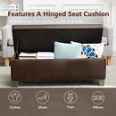 UDAX 41" Storage Ottoman, Storage Bench with Safety Hinge, B09CYHS55K - Brown - Brand New