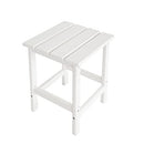 N&V HDPE Side Table Adirondack Square Outdoor Poly Lumber Patio - White - Brand New