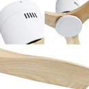 Sofucor 52" Low Profile Ceiling Fan No Light Wood Fan Blades - White, Burlywood Like New