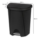STERILITE 10949004 Step Can, Black, 6.6 Gallon - Brand New