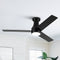 VACZON 48IN INTEGRATED LED FLUSH MOUNT CEILING FAN, 3 BLADE - BLACK - Like New