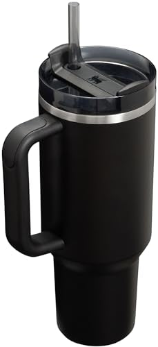 STANLEY QUENCHER H2.0 TUMBLER WITH HANDLE, STRAW 40 OUNCE - BLACK 2.0 - Brand New