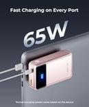 JOYFAR PORTABLE CHARGER POWER BANK 30000MAH 65W TRAVEL ESSENTIALS - PINK - Like New