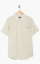 HURLEY CARYOTA PRINT WOVEN SHIRT- SHORT SLEEVE-SIZE:L - BONE - Brand New