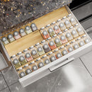 AMBIRD BAMBOO SPICE DRAWER ORGANIZER WITH NON-SLIP MAT,4 TIER, 2 SET JAR, BROWN - Brand New
