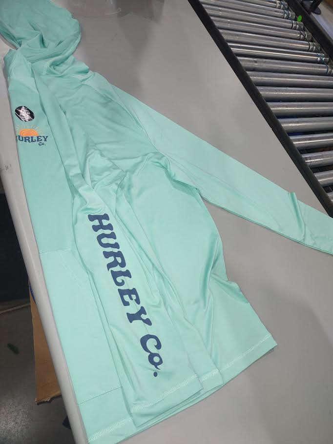 HURLEY LONG SLEEVE HOODED SHIRT - SIZE: MEN XL - TROPICAL MIST - Brand New