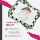 SPODE CHRISTMAS TREE BLACK/WHITE MIXED SNOWMAN & SANTA PLACEMATS, SET OF 4 - Brand New