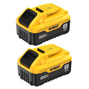 DEWALT 20V MAX 8AH LITHIUM-ION BATTERY (8.0 AH BATTERY) - 2 PACK - BLACK/YELLOW - Like New