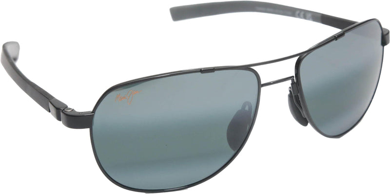 MAUI JIM GUARDRAILS MJ327 SUNGLASSES - GLOSS BLACK NEUTRAL GRAY - Like New