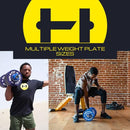 HulkFit Color Coded 2-Inch Dumbbell Bumper Plate Steel Hub Single 35 Pounds - Brand New