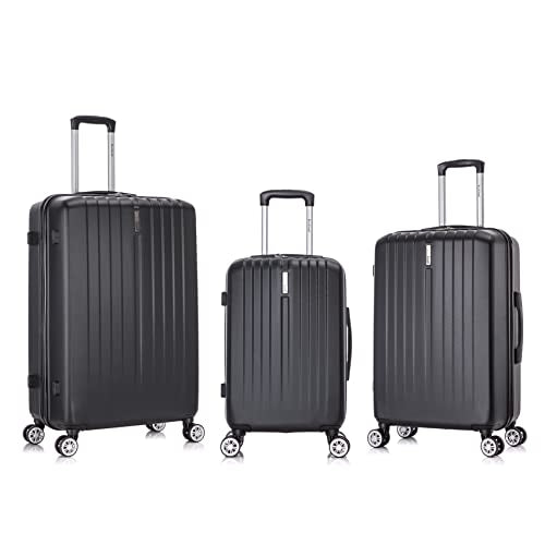 ROCKLAND MALIBU HARDSIDE SPINNER WHEEL LUGGAGE 19", 24", 28" - BLACK - Like New