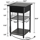 SAUCE ZHAN SAUCE ZHAN LED NIGHTSTAND WITH CHARGING STATION - BLACK - Like New