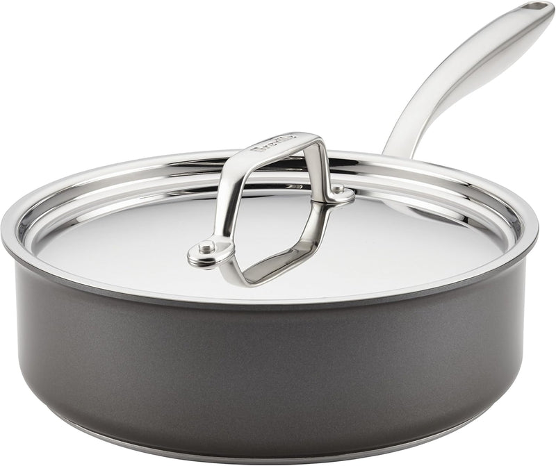 Breville Thermal Pro Hard Anodized Nonstick Pan w/ Lid, 3.5 Quart (84484) - Gray Like New