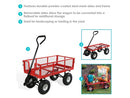 SUNNYDAZE DÉCOR UTILITY CART WITH REMOVABLE FOLDING SIDES - RED - Like New