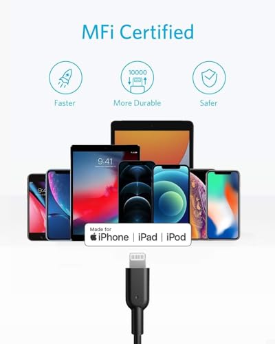 ANKER USB C TO LIGHTNING CABLE 6FT MFI CERTIFIED POWERLINE II - BLACK - Like New