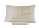 KATHY IRELAND 500 THREAD COUNT DAMASK STRIPE SHEET SET WITH OPTIFIT - BEIGE - Brand New