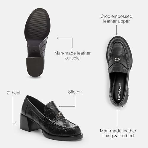 CX137 WOMEN'S COACH NATALIE LOAFER BLACK SIZE 7.5 - Like New