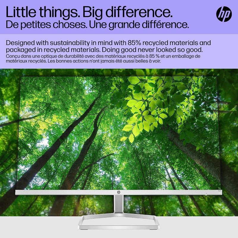 HP 24" FHD 1080p IPS LED Anti-Glare Monitor M24F - Silver - Like New