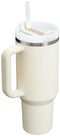 STANLEY QUENCHER H2.0 TUMBLER WITH HANDLE AND STRAW 40 OZ - CREAM 2.0 - Like New