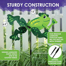 Whirligig Spinner Frog 13" – Playful Wildlife-Themed Design, Weather-Resistant - Brand New