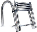 Amarine Made 4 Step Pontoon Boat Ladder Foldable Steel Marine - B01IT142AA - Brand New