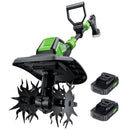 PATOOLIO 20V CORDLESS TILLER CULTIVATOR, LIGHTWEIGHT - GREEN - Like New