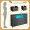 WLIVE BLACK TV STAND 45 50 55 INCH TV LIGHTS CHARGING ASNG114 - CHARCOAL BLACK - Like New