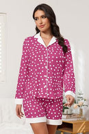 FKEEP BUTTON DOWN PAJAMAS SETS WOMEN TWO-PIECE IN FK022 ROSERED - L - Brand New