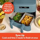 BELLA 4 QT TRIZONE AIR FRYER EVERGOOD CERAMIC NONSTICK COATING DIVIDER -SURF - Like New
