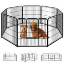 SMUG HEAVY-DUTY IRON DOG PLAYPEN 8 PANEL 32” DURABLE RUST-RESISTANT - BLACK - Like New