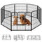 SMUG HEAVY-DUTY IRON DOG PLAYPEN 8 PANEL 32” DURABLE RUST-RESISTANT - BLACK - Like New