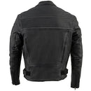 Milwaukee Leather SH1785 Men's Black Leather Scooter Style Motorcycle Jacket - Brand New
