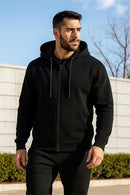 GALAXY BY HARVIC MENS FULL ZIP FLEECE HOODED SWEATSHIRT - SIZE 2XL - CHARCOAL - Brand New