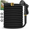Garden Hose 100FT Non-Expanding Lightweight Hose 8 Function Nozzle - BLACK - Like New